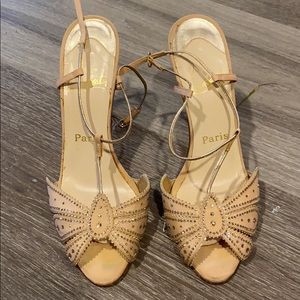 Christian Louboutin Open Toe crystal shoes.